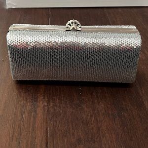Ellian Silver Sequin Clutch